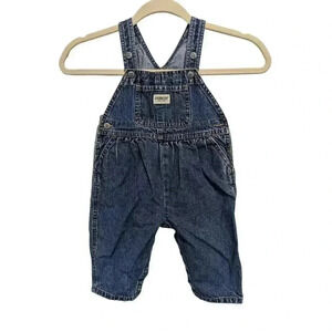 OshKosh Button Jean Bib Overalls Size 12M
